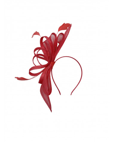 Bibi pour cérémonie forme serre-tête coloris corail - Chapo & Co