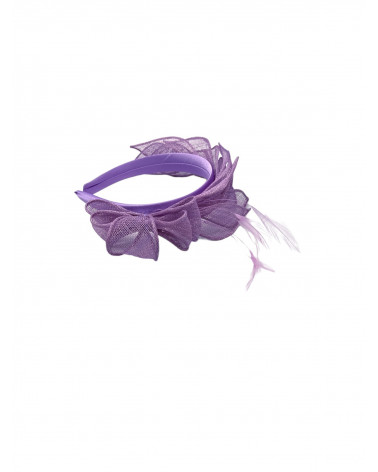 Bibi de cérémonie serre-tête coloris lilas - Chapo & Co
